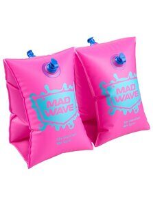 Нарукавники надувные для плавания Mad Wave, Розовый, 0-2 лет